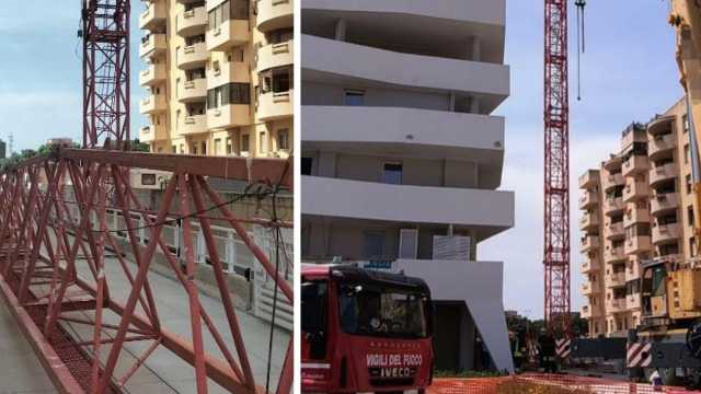 Cagliari, tragedia sfiorata in via Biasi: il braccio di una gru danneggia un palazzo