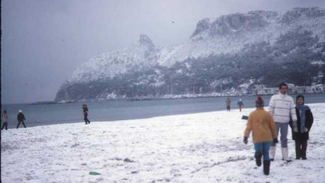 Poetto Con La Neve 1985 Cagliari