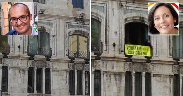 Striscione Regeni Con GHirra Truzzu