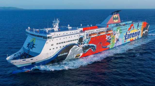 Nave Tirrenia In Mare