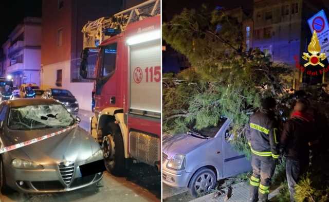 Alberi Crollati Auto Vvf Cagliari Oggi