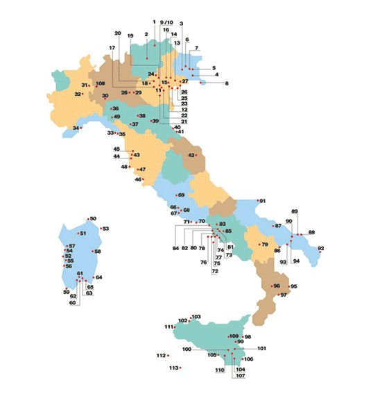 Mappa Installazioni USA in italia