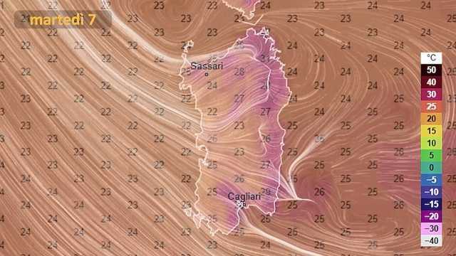 PREVISIONI MARTEDì 7 LUGLIO