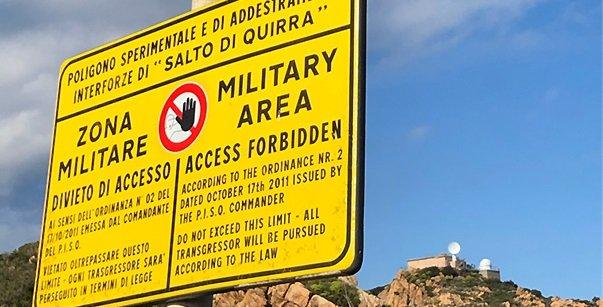 Quirra Zona Militare Cartello