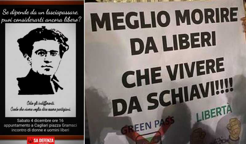 Il volantino dei no green pass