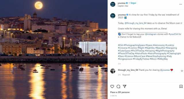 La luna piena su Cagliari 