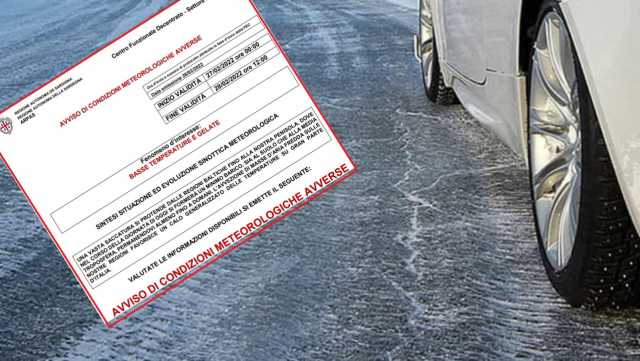 Allerta ghiaccio sulle strade della Sardegna