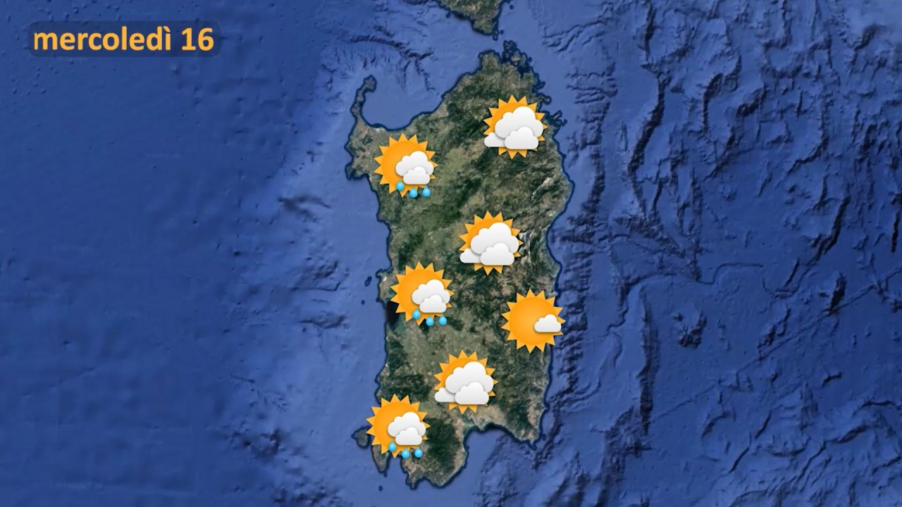 Il meteo per mercoledì 16 in Sardegna 