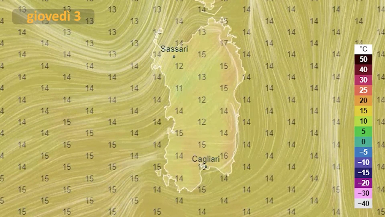 Le previsioni meteo per giovedì 3 febbraio in Sardegna 