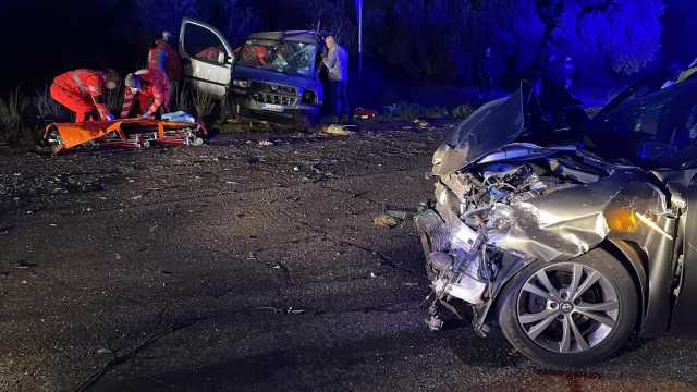 Le auto coinvolte nell'incidente a Villacidro 