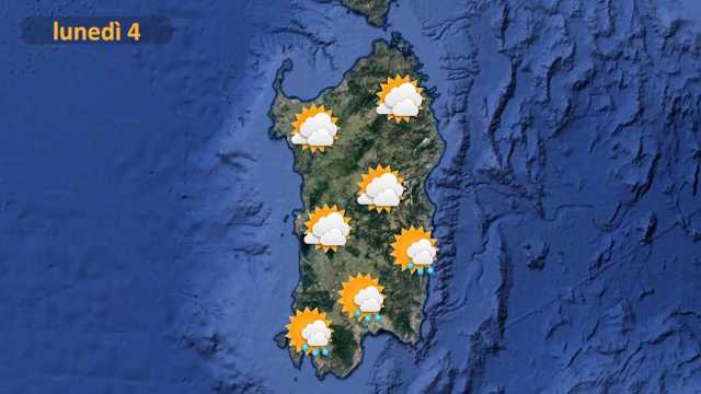 Meteo lunedì 4 aprile