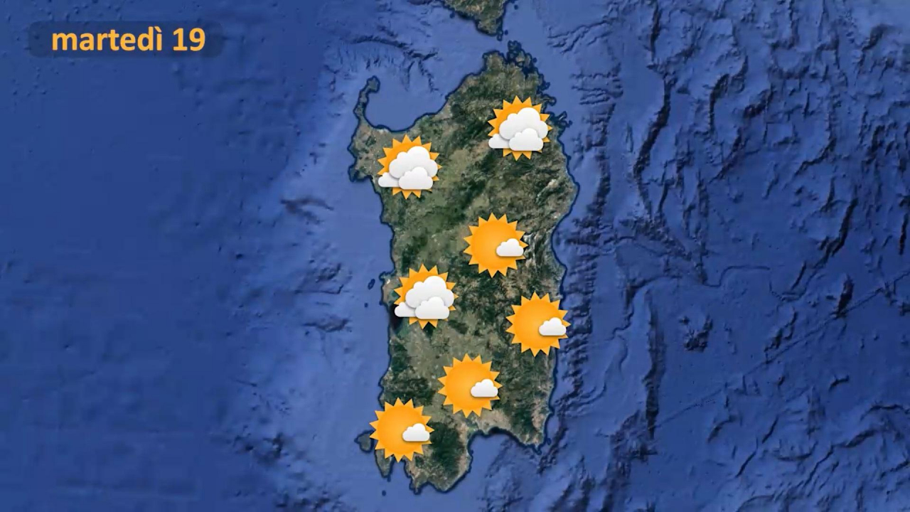 Previsioni meteo per martedì 19 aprile in Sardegna 