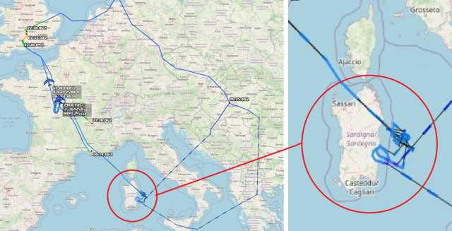 La rotta dei B 52 sulla Sardegna 