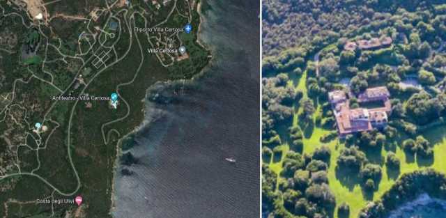 L'area occupata da Villa Certosa in Sardegna 