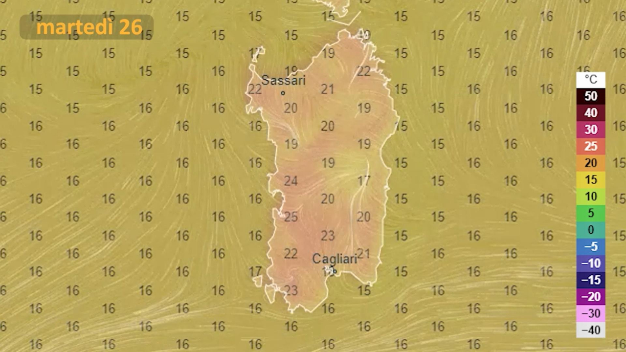 Le previsioni meteo per martedì 26 aprile in Sardegna 