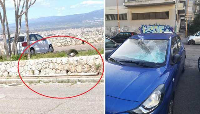 Palo della luce caduto a Buoncammino e i danni in piazza Salento