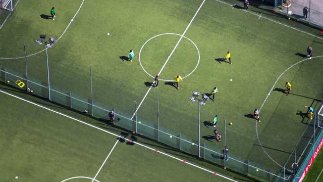 Campo di calcio visto dall'alto