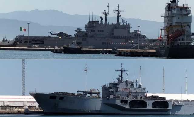 Navi da guerra nel porto di Cagliari