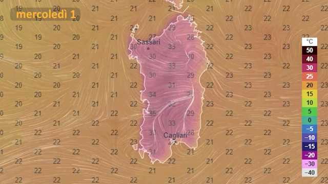 Meteo del primo giugno in Sardegna 