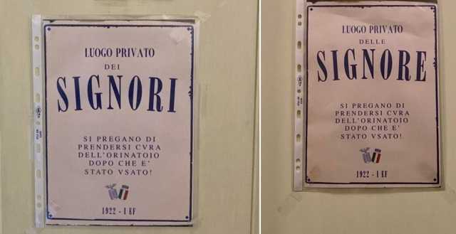 Cagliari, cartelli fascisti nei bagni della Città metropolitana: 