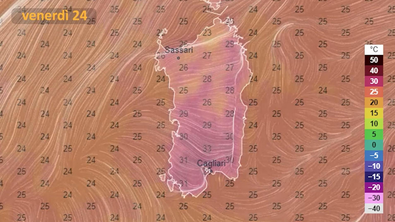 Il meteo per venerdì 23 giugno in Sardegna 