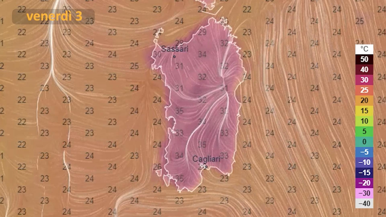 cALDO IN sARDEGNA VENERDì 3 GIUGNO