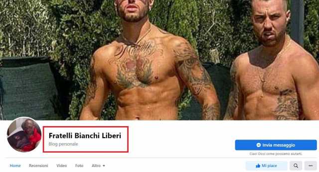 La pagina a sostegno dei fratelli Bianchi