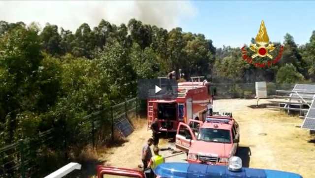 L'incendio a Macchiareddu