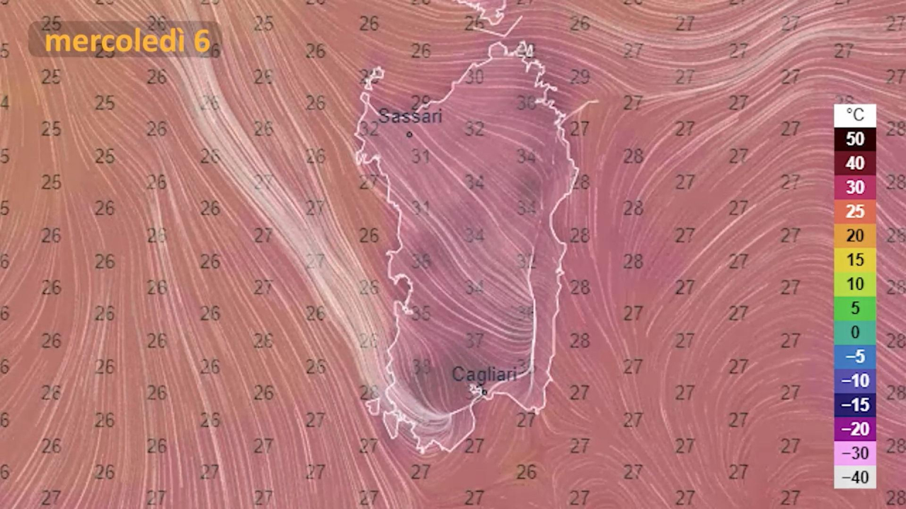 Previsioni per il 6 luglio in Sardegna