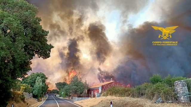 L'incendio a Calangianus