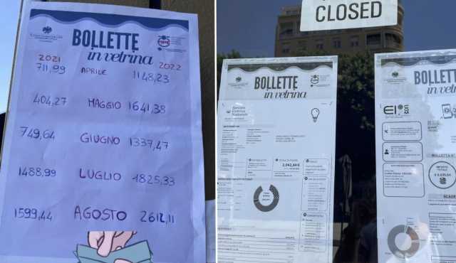 Bollette in vetrina