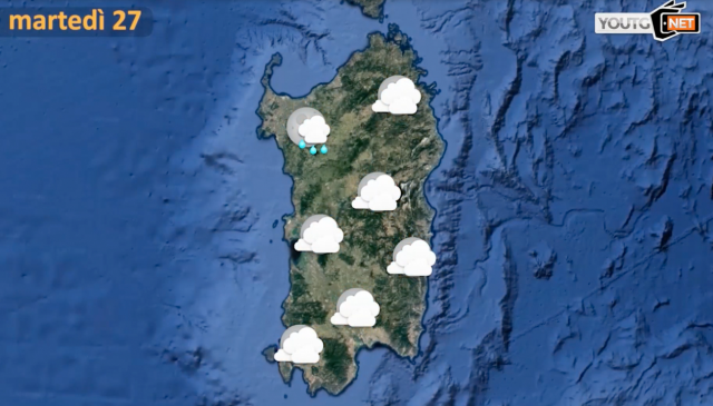 Piogge sparse e maestrale con raffiche fino a burrasca in Sardegna