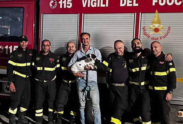 Cagliari, cane incastrato in una tubatura delle acque di scolo: salvato dai vigili