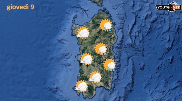 Ancora pioggia e neve in Sardegna: temperature in calo 