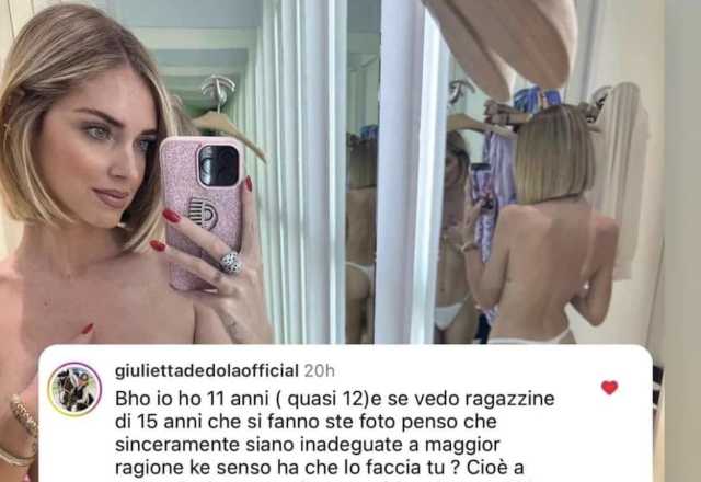 Dedola commento Ferragni