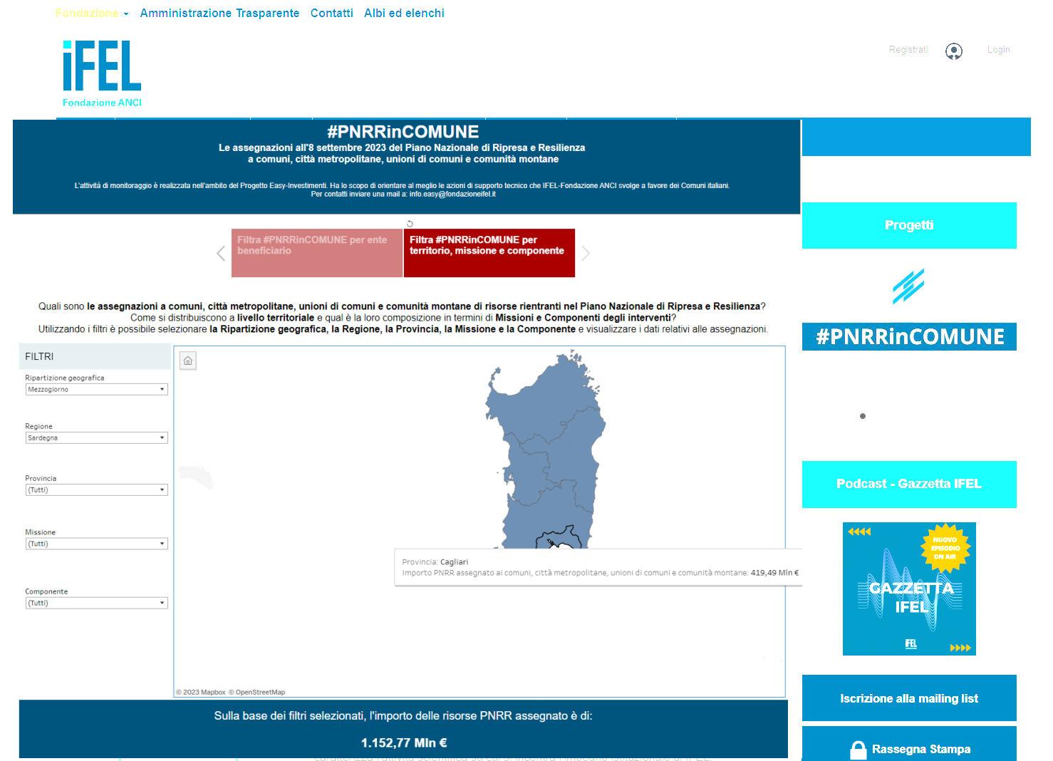 Fondi Pnrr: in Sardegna i Comuni più virtuosi vengono bloccati