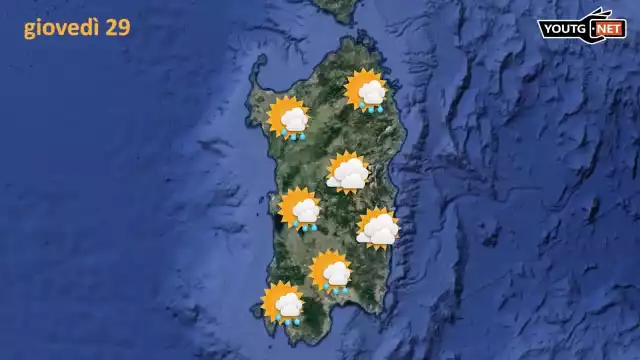 Giovedì pioggia e nuvole in Sardegna: massime fino a 16 gradi