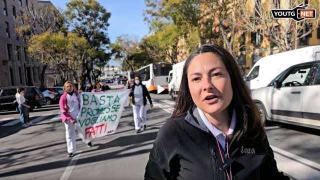 Il corteo degli Oss a Cagliari: 