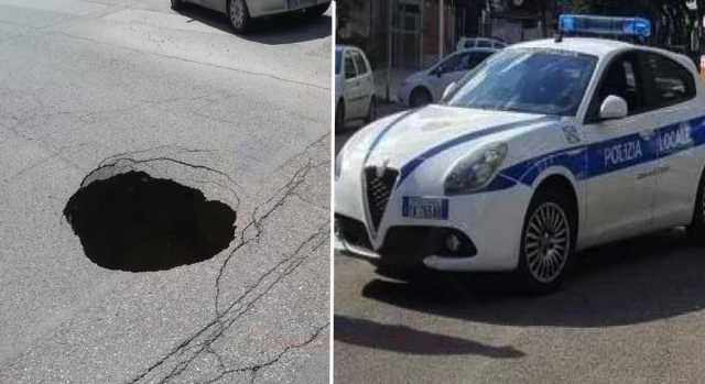 Cagliari, si apre una voragine in strada in via Brotzu