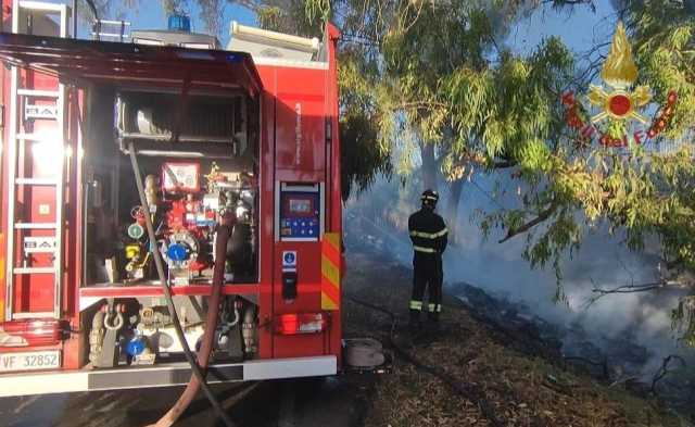 Incendio Cagliari Viale Monastir