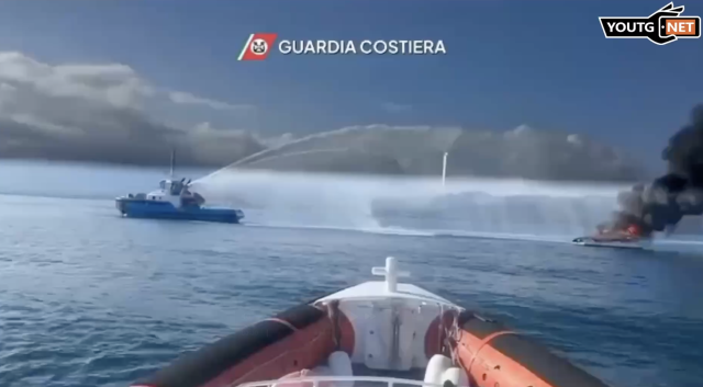 Incendio Barca Porto Columbu