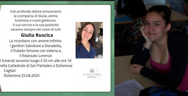 La dedica del prof per Giulia di Dolianova, morta a soli 29 anni: 