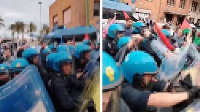 Antimilitaristi e pro-Palestina in corteo, alta tensione a Cagliari: polizia in antisommossa (Video)