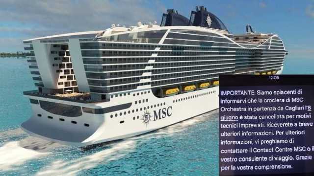 Msc Orchestra, incendio nella notte: salta la crociera dell'8 giugno a Cagliari