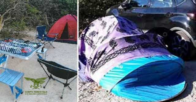 Campeggi abusivi smantellati dal Corpo Forestale nel nord Sardegna: turisti sanzionati