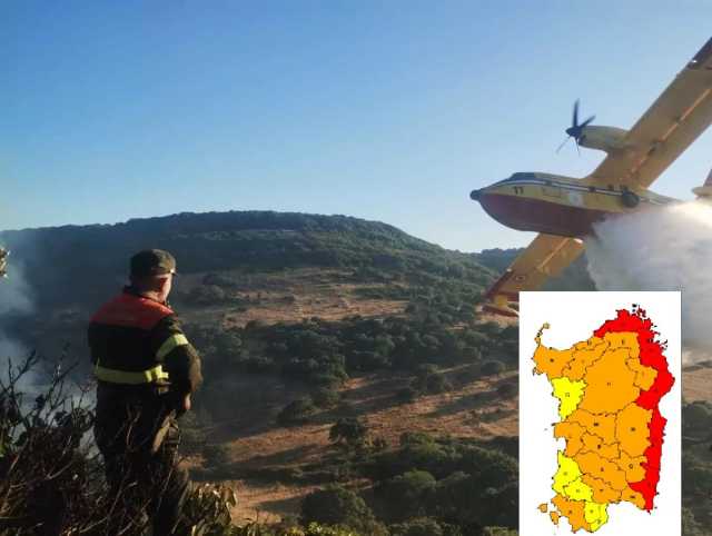 Pericolo incendi in Sardegna: allerta massima nella costa est, cagliaritano in zona arancione