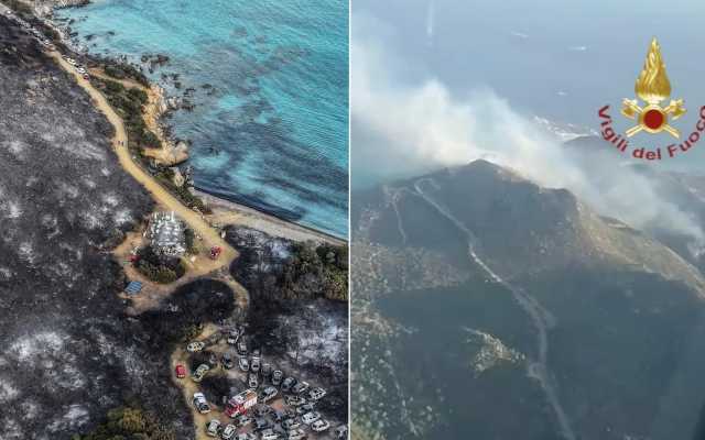 Il giorno dopo l'inferno di Punta Molentis: la distesa di cenere, le auto bruciate e la rabbia