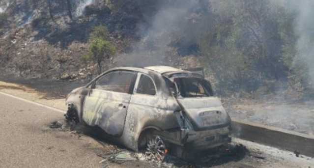 Un'auto in fiamme incendia un ettaro di bosco: così è partito il rogo a Belvì