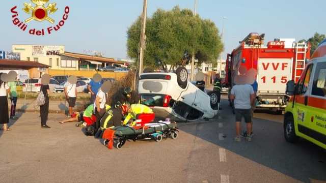 Scontro tra due auto stamattina ad Arzachena in via Costa Smeralda: cinque i feriti