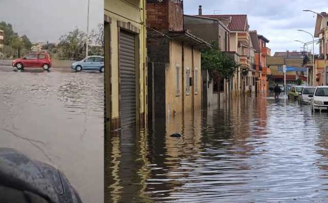Violento acquazzone a Sestu: pioggia, strade allagate e disagi